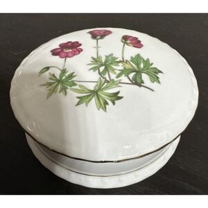 STAFFORDSHIRE ROYAL KENT ENGLAND BONE CHINA TRINKET/JEWELRY BOX GORGEOUS POPPIES